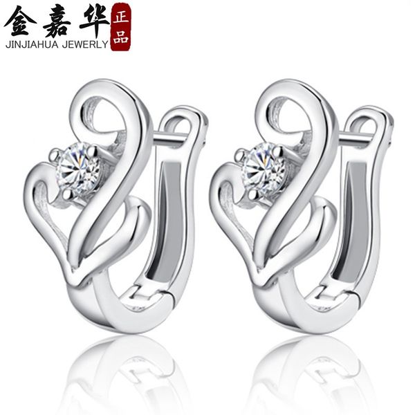 

wei hua elegant women's earrings silver-plated fashion ear stud hong kong high-end taste movement ear clip women's fashion korea, Golden;silver