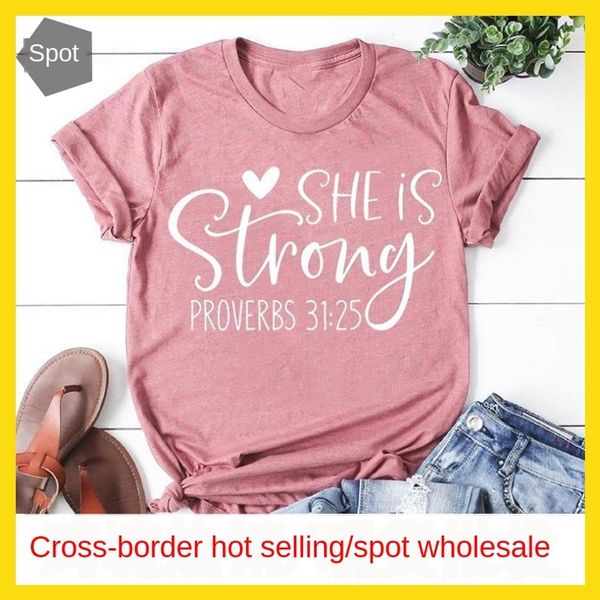 

women's she is strorg simple casual short sleeve loose women's she dress t-shirt dress is strorg simple casual short sleeve loose, White