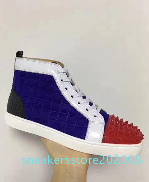 

real picture red bottom sneakers for men luxury red yellow spikes fashion casual mens womens 2018 designer leisure trainers footwear s06, Black