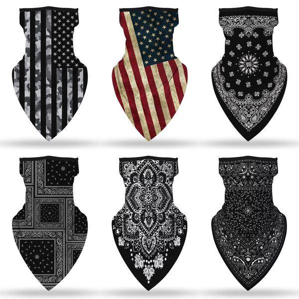 

lsvkt 2020 мода хип-хоп дизайн-стрит цветочный треугольник магия шарф бандана кешью скейтборд маска для лица шеи велосипедов шарф шарф маска, Black