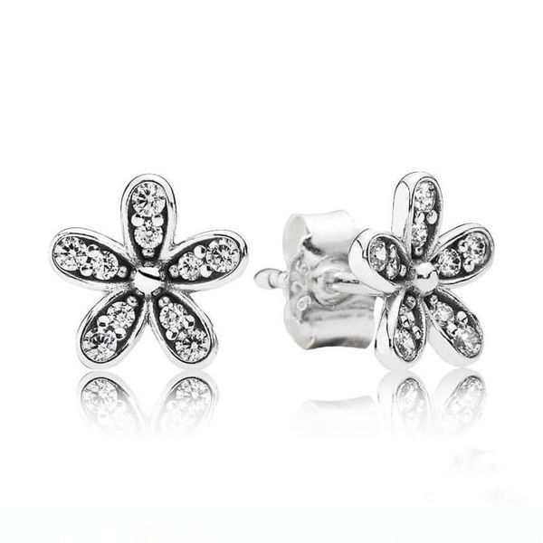 

ослепительная daisy 925 стерлингового серебра серьги с clear цирконий элегантный стиль цветок серьги для женщин er005, Golden;silver