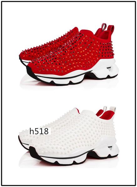 

delivery krystal spike sock donna casual shoes flat sneakers designer mens red bottoms shoes womens shoes 4, Black