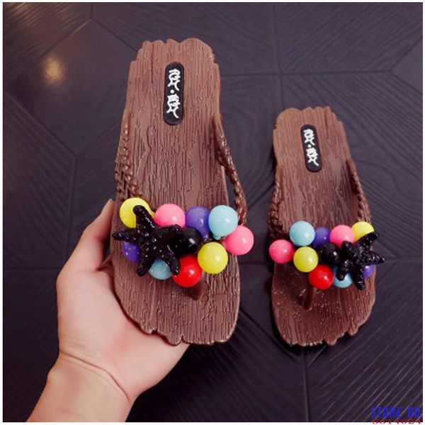 

grape string bead leisure women beach flat flip flops mixed colors outside soft slippers summer ladies shoes shallow pvc, Black