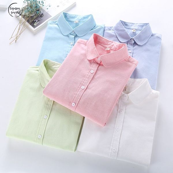 

blouse women new casual long brand regular sleeved cotton oxford white shirt woman office shirts excellent quality blusas lady