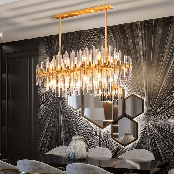 

современное стекло люстры освещение для столовой прямоугольник украшения дома остров кухни cristal люстры засветку ac 90-250v