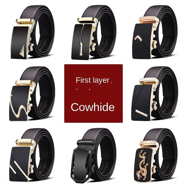 

endjp men's casual level middle- men's cowhide young and middle-aged cowhide belt young and middle-aged business leather automatic, Black;brown