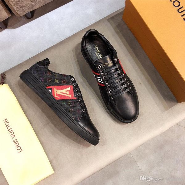 

18ss мужчины холст обувь 2020 мода кроссовки повседневная мужская обувь взрослых лианы зашнуровать тренеры тренд обувь черный красный zapati, Black