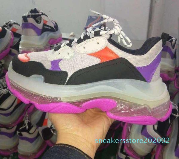 

paris crystal bottom triple-s leisure shoes luxury dad shoes platform triple s sneakers for mens women vintage old grandpa trainer, Black