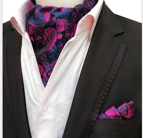 

men's dacron scarf retro men's tie and scarf suit, Blue;purple