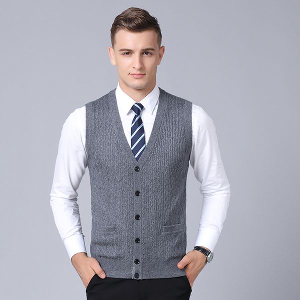 

macrosea classic design men's spring&autumn vest men's sleeveless vest pullover business casual knitting sweaters 9065, Black;white