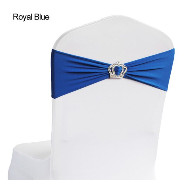 

100 crown shape buckle wedding chair cover sash bands spandex lycra for wedding party birthday chair decoration wholesale
