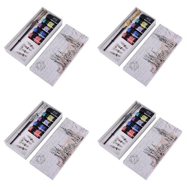 

carving english calligraphy dip pen fountain with writing ink nibs set office school stationery gift