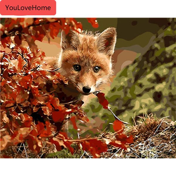 

живопись по номерам животных фокс наборы рисунок холст diy ручная роспись картина искусства подарок домашнего декора стены искусства рисоват