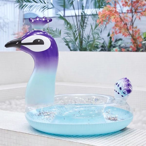 

90cm/120cm inflatable gittler peacock swim ring pool float water swimming tube inflatable fun pool toys cute piscina kids