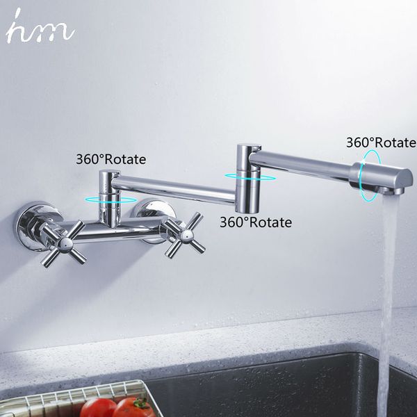 2019 100 Brass Chrome Fold Kitchen Faucet Extension Hot And Cold