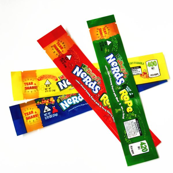 

Nerds Rope Empty Packaging bas Nerds Rope Candy Nerdsrope Gummy bags Three edge-sealing bag foil edibles Food package