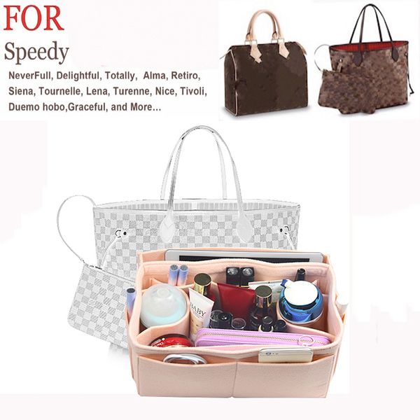 

factory customizable felt tote organizer neverfull mm gm pm speedy25 30 35 40 purse insert(w/diaper pocket detachable zipper bag