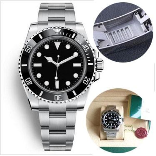 

2019 mens 40mm watches 116610 automatic mechanical 2813 gliding buckle sapphire glass ceramic bezel stainless mens watches, Slivery;brown