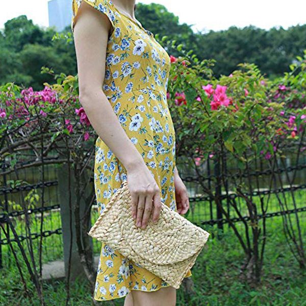 

2019 newly women straw handbag summer beach purse woven straw envelope bags h66