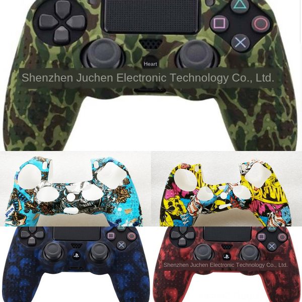 

5ic5z soft silicone skin non-slip grip cover case with lanyard for accessories point handle cover game sony ps4 game controller