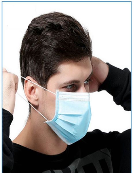 

disposable face masks with elastic ear loop 3 ply breathable and comfortable for blocking dust air pollution protection pack withce 2020