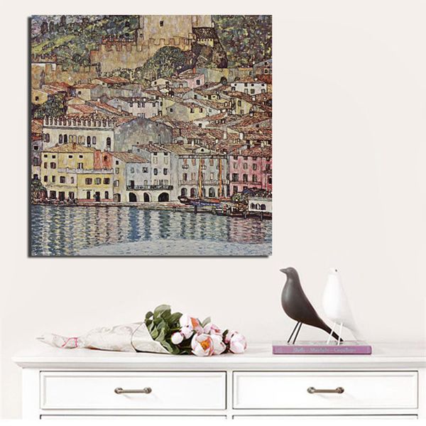 

gustav klimt lake garda wall art canvas painting posters prints modern painting wall pictures for living room home decor cuadros