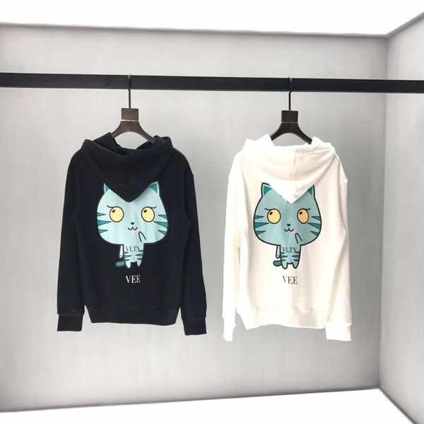 

19fw luxurious italy brand design hooded hoodie men women fashion cat print casual streetwear sweatshirts outdoor sweatshirt, Gray;blue