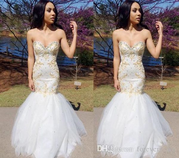 

2019 mermaid sweetheart sleeveless prom dress with gold applique formal holidays wear graduation evening party gown custom made plus size, Black