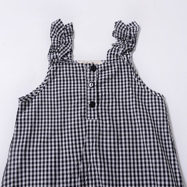 

2019 summer girls europe and america black and white plaid dress ins explosion models small children pleated vest dresses, Red;yellow