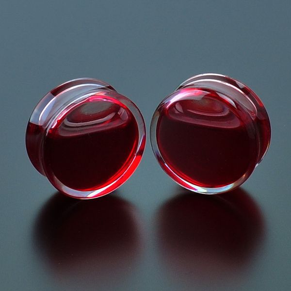 

1pair red liquid blood ear gauges acrylic ear plugs and tunnels earrings gauges piercing oreja body piercing jewelry, Slivery;golden