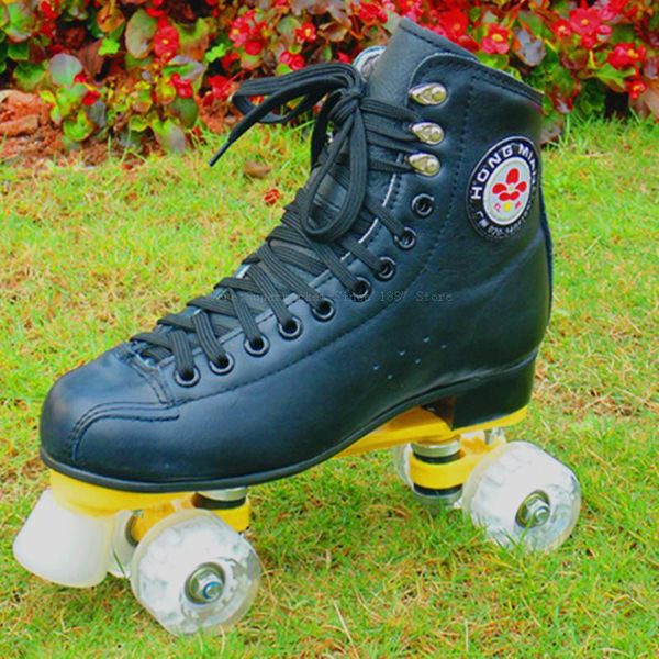 

cotton tree 3108 double row skates roller skates men and women four-wheeled first layer cowhide