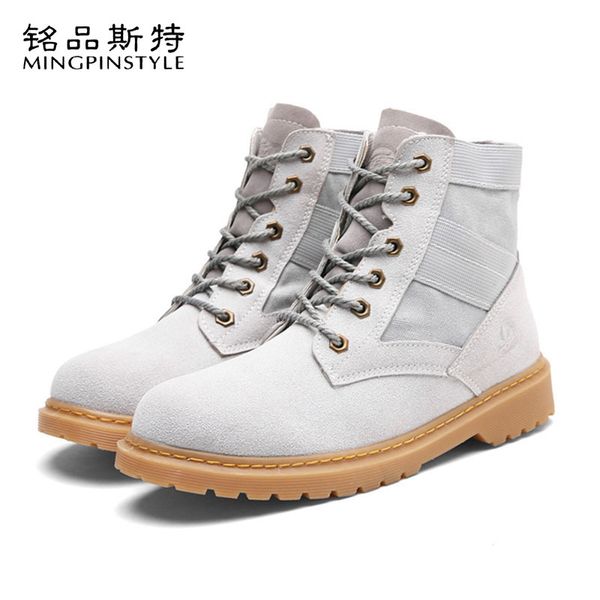 

mingpinstyle men's desert spring autumn army boots tactico combat shoes fashion motorcycle boots, Black