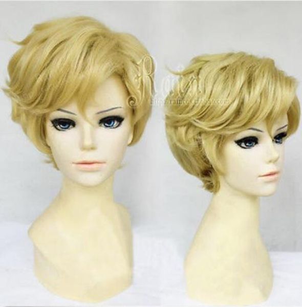 Anime Sailor Moon Sailor Uranus Cosplay Perücke Tenoh Haruka Leinen Blonde Perücken NEU