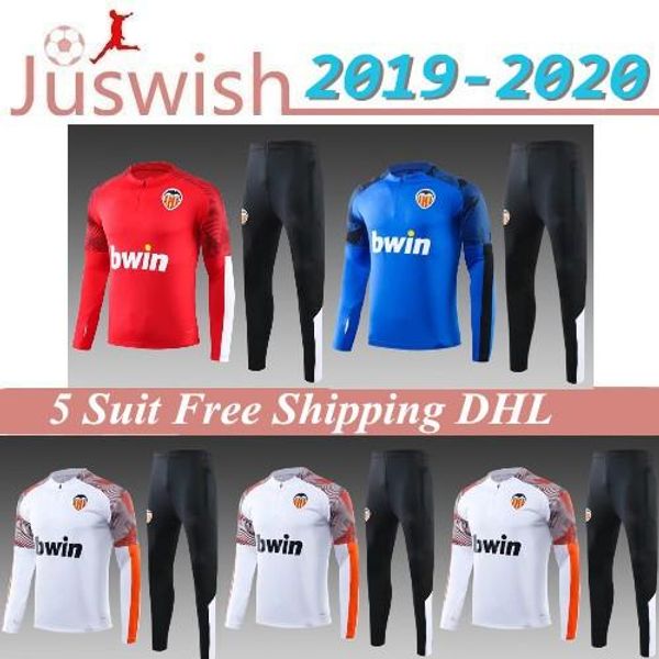 

2019/20 valencia tracksuit sportswear 2020 parejo soccer uniform manu vallejo zaza soler m. valencia long sleeve leisure jog training suit, Black;red