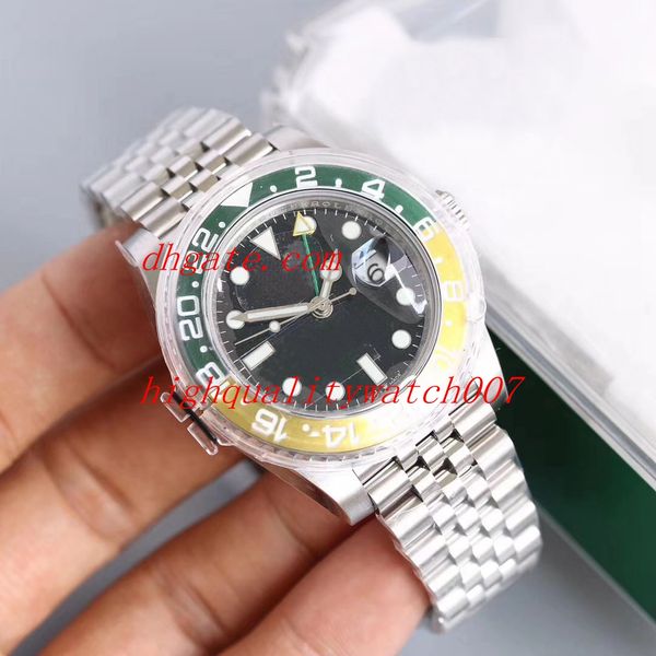 

ks factory 3186 40mm 126710 116710 super luminous folding buckle stainless steel automatic mens watch watches, Slivery;brown