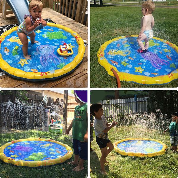 

kids play mats outdoor inflatable sprinkler pads water fun spray mat splash water mats toddler baby swimming pool