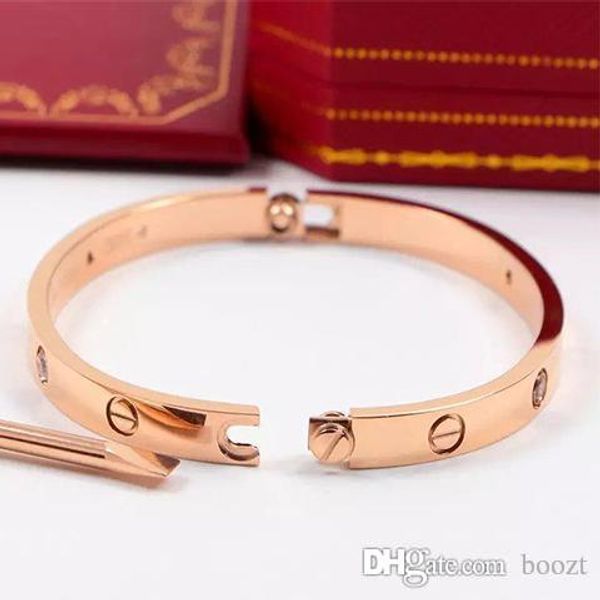 

Титана Стали Любовь Браслеты серебряные розовое золото Браслеты Женщины Мужчины