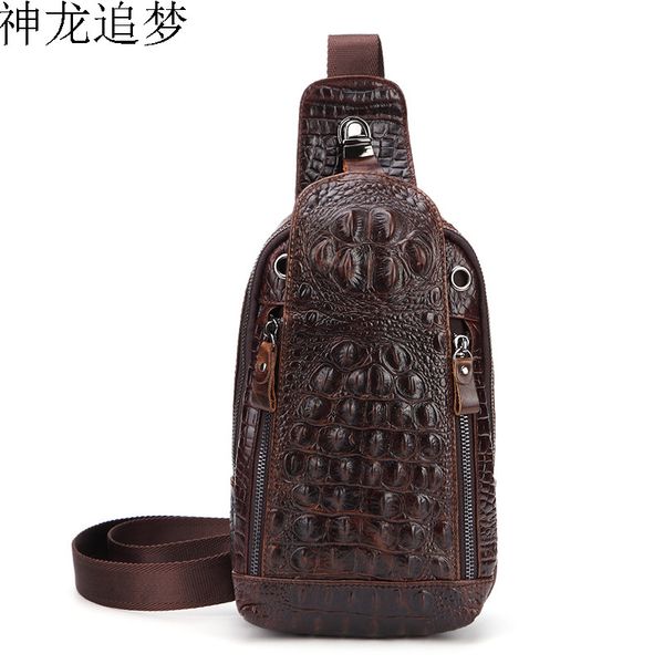 

крокодиловый узор мужчины курьерская сумка мужская нагрудная сумка воловья кожа мужской кроссбоди мобильный телефон кошелек мужчины полумеся