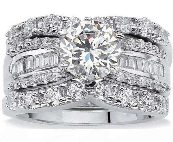 

fast vintage diamond luxury micro-set ladies fashion three-layer ri women wedding anniversary day gift never fade, Slivery;golden