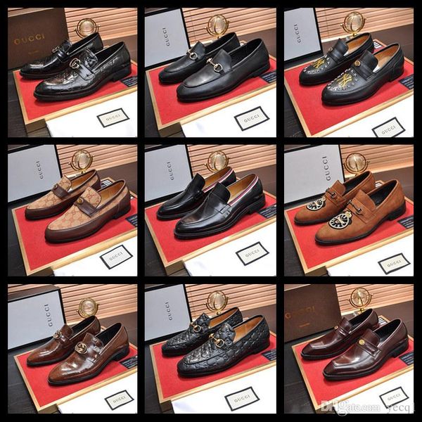 

18ss fashion designers shoes men luxury business dress shoes genuine leather quality cow leather lace up formal shoes madad, Black