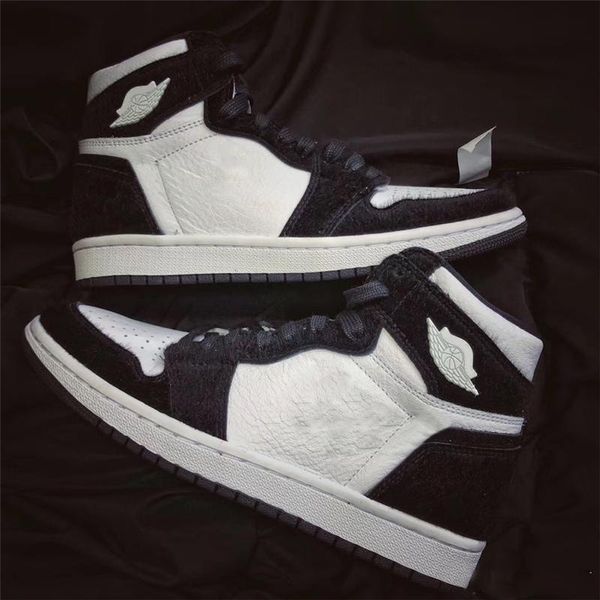 

retro wmns high og panda 1 basketball shoes black metallic gold white air classic men women 1s sports sneakers cd0461-007 with box