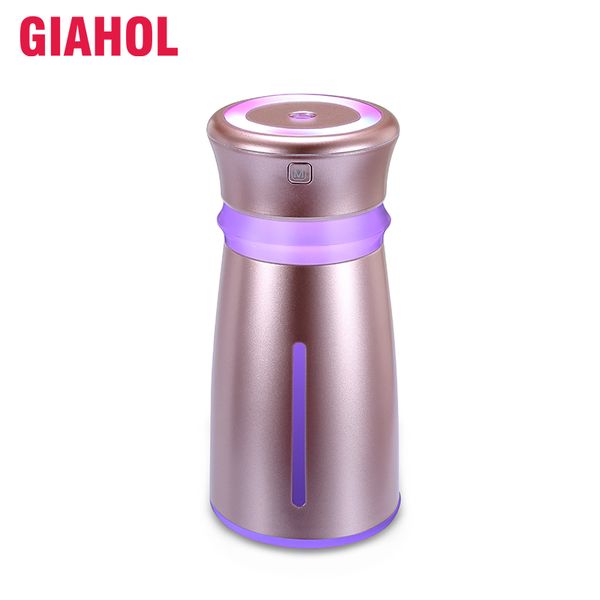 

giahol 300ml portable usb cool mist air humidifier car mute mini diffuser with colorful led lights auto shut-off