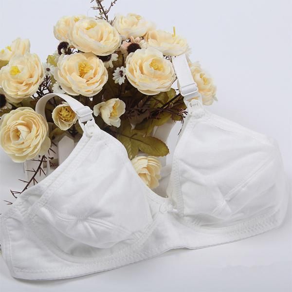 

nursing bras maternity breastfeeding pregnant bra cotton underwear 36-42, White