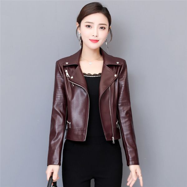 

genuine leather coat women short jacket 2019 spring fashion new slim slimming wild outerwear autumn large size women coatt149, Black