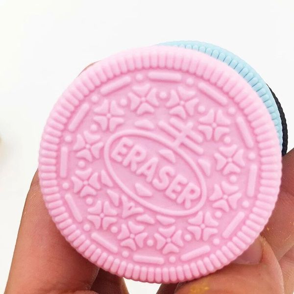 

1 pc творческий eraser шоколадный торт клубничный бисквит cookie моделирование школьные принадлежности сэндвич розовый синий черный десерт р