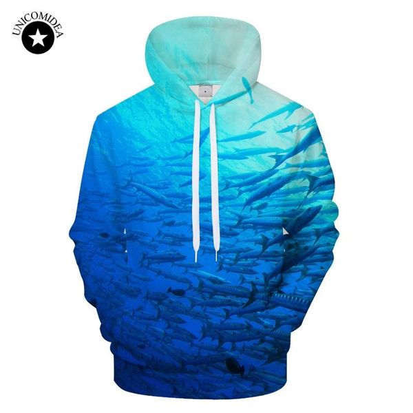 

fish pritning 3d sweatshirt hoodies mens funny casual sweatshirt homme fish clothing thin hip hop sudadera hombre plus size