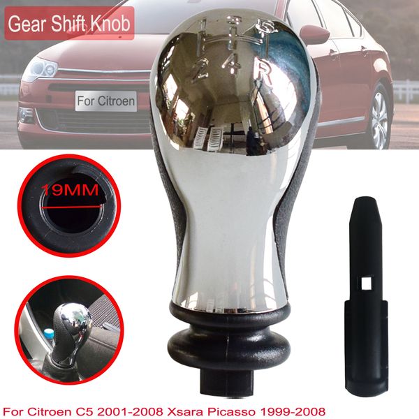 

car 5 speed manual gear shift knob lever for saxo xantia xsara picasso 1999-2008 c5 2001-2008 chrome car styling