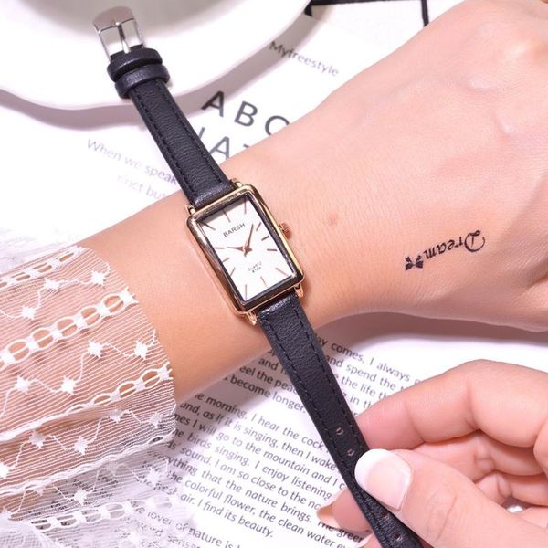 

fashion rectangle women watches qualities ladies wristwatches quartz leather clock 2020 bayan kol saati female dress watch gift, Slivery;brown