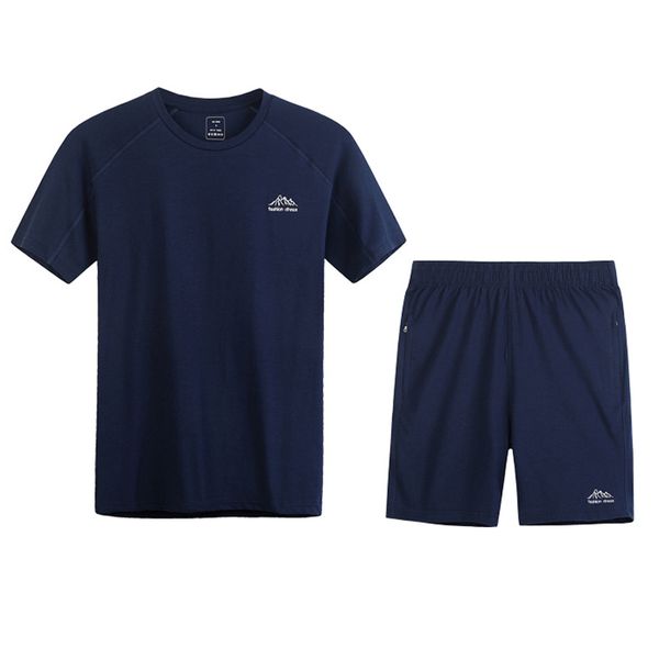 

summer sports clothing set men's short-sleeved t-shirt youth shorts casual running breathable summer thin cotton 26011