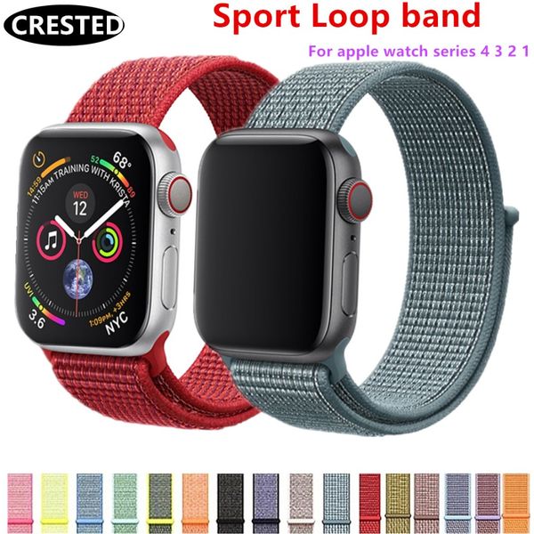 

nylon loop series 3/2/1 straps for iwatch apple watch sport loop band 38mm 42mm fabric strap band with link connector adapter opp bag